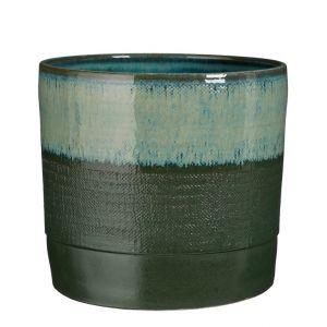 Mica Decorations Cache-pot en terre cuite vert fonc&eacute; D26
