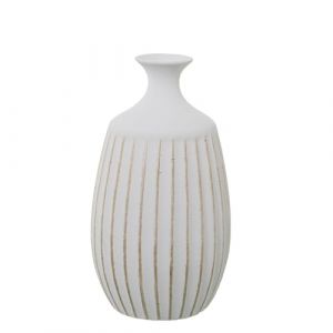 Alexandra House Living Vase Blanc doré en céramique 23 x 23 x 37 cm