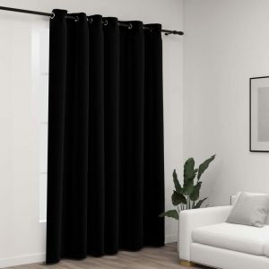 Image de VidaXL Rideau occultant Aspect de lin avec ?illets Noir 290x245 cm