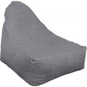 Pouf fauteuil XXL tissu velours - 120x70x90 cm - Gris