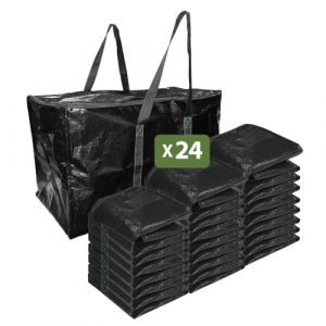 Pack And Move - Lot 24 Grands Sacs Déménagement, Rangement Et Transport Ultra Résistant - Réutilisable - Poignées Solides - 100L