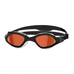 Zoggs Tiger Lunettes de natation pour adulte, protection UV, sangles confortables à réglage rapide, verres anti-brouillard, peau liquide, protection solaire
