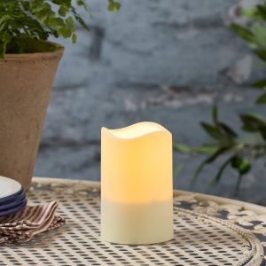 Lights4Fun Petite Bougie Pilier Solaire d’Extérieur de 11 cm