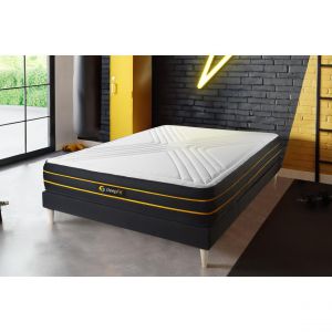 Ensemble 140x190 matelas ULTRA + sommier kit noir