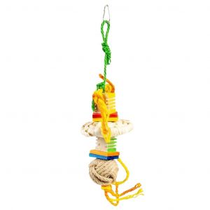Jouet pour oiseaux pendentif en bois et cordes de chanvre Duvoplus Groovy