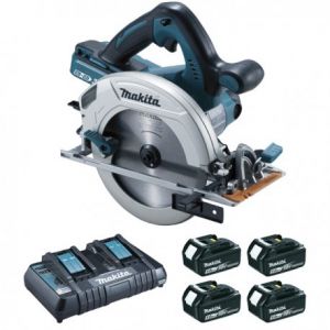 Image de Makita SCIE CIRCULAIRE 190 MM BL1850X4 + DC18RDX1 + MAKPACX2 DHS710PT4J