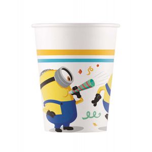 Procos 8 Gobelets en carton Minions 200 ml - Couleur Blanc - Taille Taglia Unica