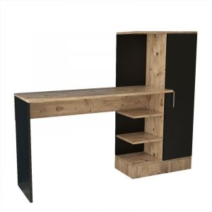 Cotecosy Bureau, armoire et &eacute;tag&egrave;re Gretak Bois Naturel et Noir