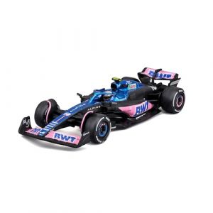 Bburago Formule 1 Alpine 2023 de Pierre Gasly avec Son Casque - Reproduction de véhicule à 1/43 - Collection Racing - Jouet pour Enfant à Collectionner à partir de 3 Ans - 38073G