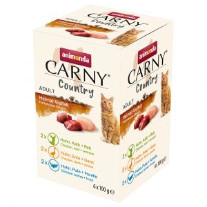 Animonda Carny nourriture humide pour chat adulte, pack mixte Country 6x100 g Diversit&eacute; du patrimoine