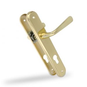 Amig - Jeu de poignées de porte en laiton - Modèle 252PB85-250X40 LAITONNÉ - Dimensions : 250 X 40 mm - Carré de 8 mm - Résistant à la corrosion - Visserie incluse - Finition : Laiton verni