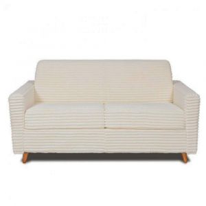 Italian Spirit Canapé VIRGOLA convertible express matelas 16 cm sommier lattes 140 cm velours cotelé zoom perle