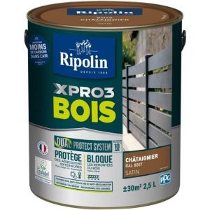 Ripolin Peinture pour Bois Intérieur et Extérieur - Satin - 2,5L - chataignier ral 8007