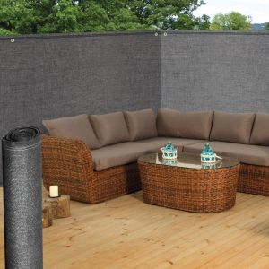 ProBache Brise Vue renforcé 2 x 10 m Gris 220 GR/m² Luxe Pro