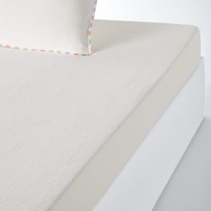 Drap housse coton lavé, bonnet 30 cm, Neruda Blanc Taille 140x190 cm;160x200 cm;180x200 cm;90x190 cm