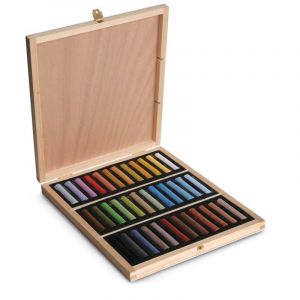 Image de Pastels secs 36 pièces Coffret Bois Paysage