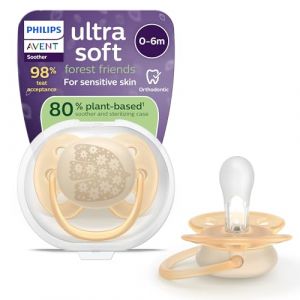 Philips Succhietto Soft 0-6m Rosa per Comfort e Sviluppo Orale 1 Succhietto con Custodia