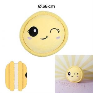 Peluche macaron jaune 36 cm Kawaii