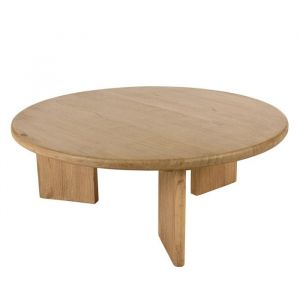 Macabane AMY - Table basse ronde 80cm en bois de mindi AMY