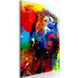 Artgeist Tableau - Lion and Watercolours (1 Part) Vertical - 80x120