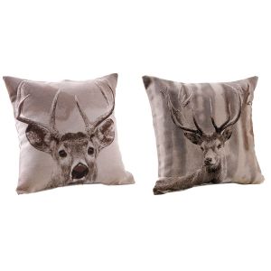 Aubry Gaspard Coussin cerf en coton et polyester (Lot de 2) 45 cm