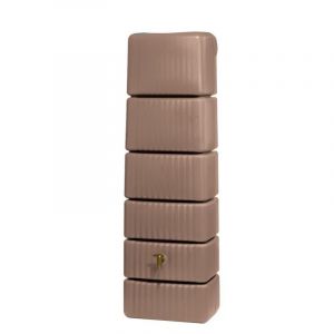 Garantia Récupérateur d'eau mural rectangulaire Slim taupe 300L + robinet