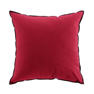 Home maison Coussin avec surjet en coton recyclé bordeaux 50 x 50