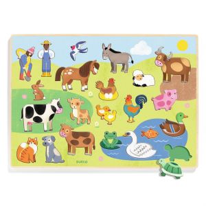 Djeco puzzle 22 pièces en bois : Puzzlo Campo