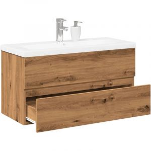VidaXL Armoire lavabo avec bassin intégré chêne artisanal