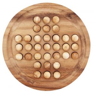 Engelhart Jeu de Solitaire en Bois &Eacute;cologique Casse-t&ecirc;te Strat&eacute;gique 33 Billes, Taille L