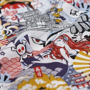 Safeco Tissu coton manga vendu au mètre - kawairougebleu