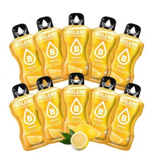 BOLERO Citron 10 sticks 9g poudre boisson sans sucre &agrave; la Stevia Faible en calories sans colorant ni conservateur