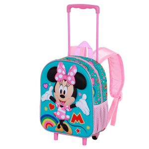 Disney Minnie Mouse Greet-Sac à dos 3D à Roulettes Petit, Turquoise, 26 x 34 cm, Capacité 7 L