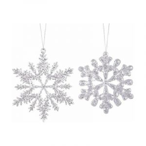 Kaemingk 24 Flocons De Neige &Agrave; Suspendre De No&euml;l En Acrylique Gris