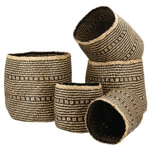 Aubry Gaspard Cache pot jonc de mer teint&eacute; Pot de 35cm