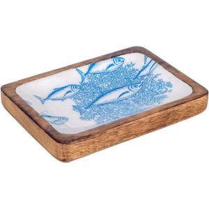 Signes Grimalt Assiette à Poisson Rectangulaire Boîtes et Plateaux Bleus - Idéal pour la Décoration de la Maison - 3x18x13cm
