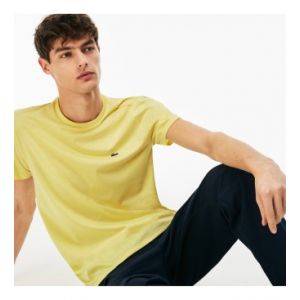 Lacoste Pour homme. T-shirt en coton Pima jaune