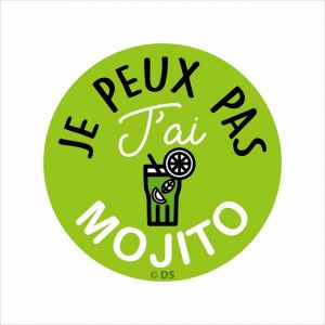 Image de Cadox 1 sticker autocollant ''Je peux pas j'ai Mojito''