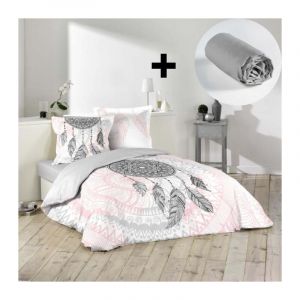 Image de Pack parure de couette 220x240 cm Namasté + drap housse 140x190 Galet