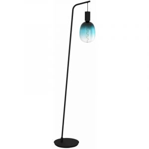 Eglo Lampe debout Cranley Steel noir E27 1x40w l: 43cm b: 6cm h: 170cm avec interrupteur de repose-pieds
