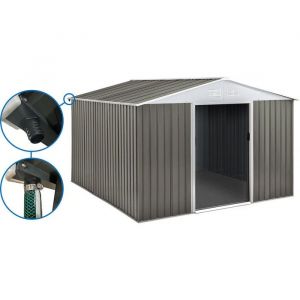 Abri jardin m&eacute;tal Dallas - 15,16 m&sup2; avec goutti&egrave;re