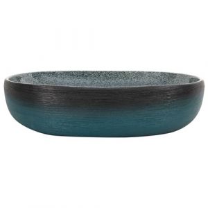 VidaXL Vasque à poser turquoise ovale 59x40x14 cm céramique