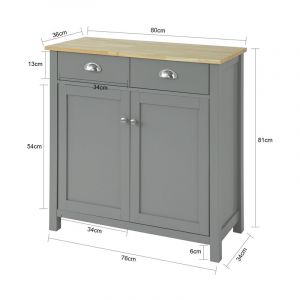 Image de Sobuy FSB25-HG Buffet Commode Armoire de Rangement Table Console Meuble de Rangement pour entrée Chambre Salon avec 2 tiroirs