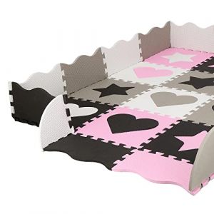 SPRINGOS Tapis Puzzle 36 pièces Tapis d'apprentissage pour bébés 150 x 150 x 1 cm Mousse EVA Surface antidérapante