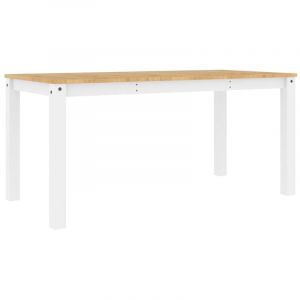 VidaXL Table À Manger Panama Blanc 160x80x75 Cm Bois Massif De Pin
