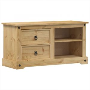 VidaXL Meuble TV Corona 100x40x52 cm bois de pin massif, banc TV, meuble hifi, centre de divertissement, buffet TV, meuble multimédia, console TV