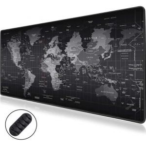 WURK - Sous-main Monde [70x30 cm] - Tapis de Souris - Carte détaillée - Grand Sous Main - Accessoire de Bureau
