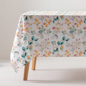 Nappe anti-taches motif fleuri en coton 160x200 cm