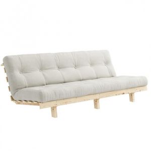 Inside75 Banquette convertible futon lean pin coloris naturel couchage 130190 cm. - natural