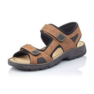 Image de Rieker Homme Sandales 26156, Monsieur Sandales de Trekking,Sandales de Sport,crantée,Semelle extérieure,Double Fermeture Velcro,Mandel,44 EU / 9,5 UK